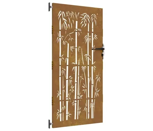 Dārza Vārti, 85X200 Cm, Tērauds, Rūsas Efekts, Bambusa Dizains Vidaxl