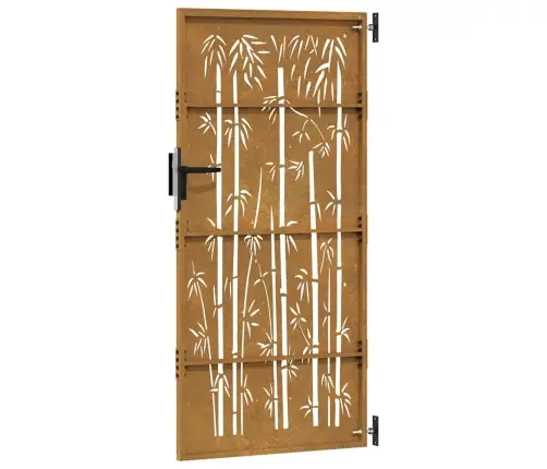 Dārza Vārti, 85X200 Cm, Tērauds, Rūsas Efekts, Bambusa Dizains Vidaxl