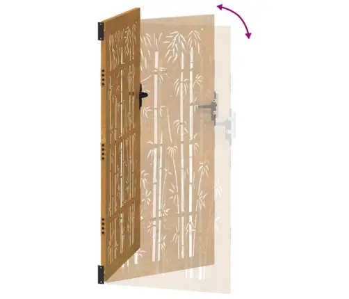 Dārza Vārti, 85X200 Cm, Tērauds, Rūsas Efekts, Bambusa Dizains Vidaxl