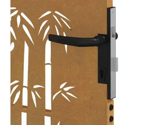 Dārza Vārti, 85X200 Cm, Tērauds, Rūsas Efekts, Bambusa Dizains Vidaxl