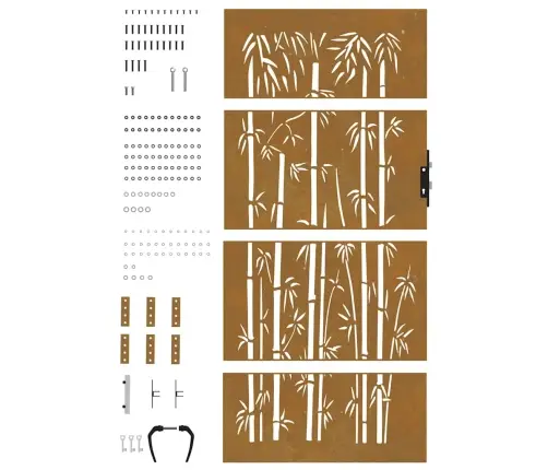 Dārza Vārti, 85X200 Cm, Tērauds, Rūsas Efekts, Bambusa Dizains Vidaxl