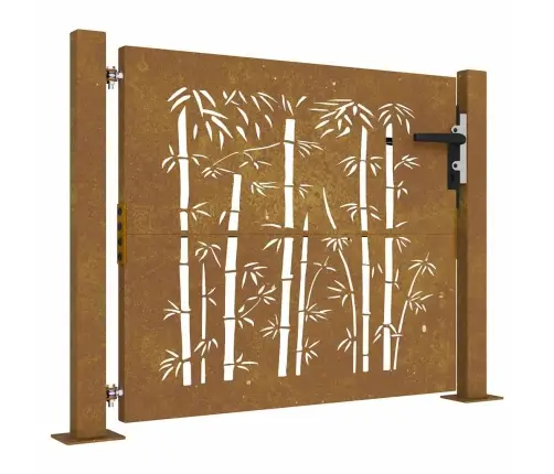 Dārza Vārti, 105X80 Cm, Tērauds, Rūsas Efekts, Bambusa Dizains Vidaxl