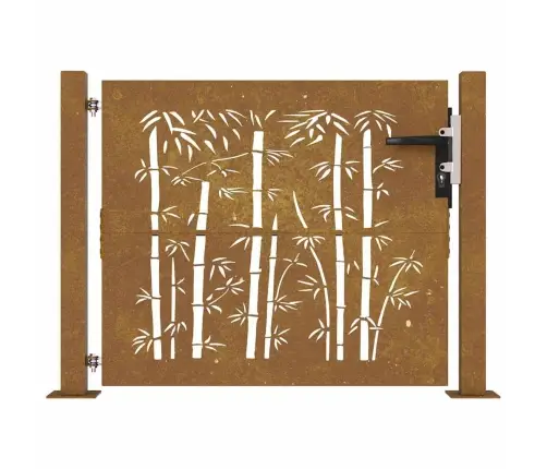 Dārza Vārti, 105X80 Cm, Tērauds, Rūsas Efekts, Bambusa Dizains Vidaxl