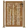 Dārza Vārti, 105X130 Cm, Tērauds, Rūsas Efekts, Bambusa Dizains Vidaxl