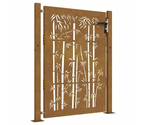 Sodo Vartai, 100X150 cm Corten Plienas, Bambuko Dizainas