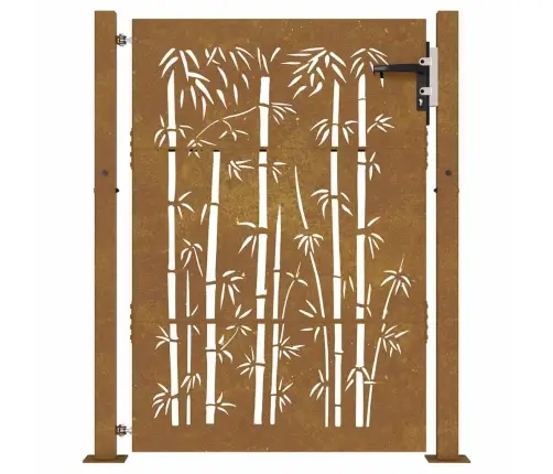 Sodo Vartai, 100X150 cm Corten Plienas, Bambuko Dizainas