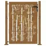Sodo Vartai, 100X150 cm Corten Plienas, Bambuko Dizainas