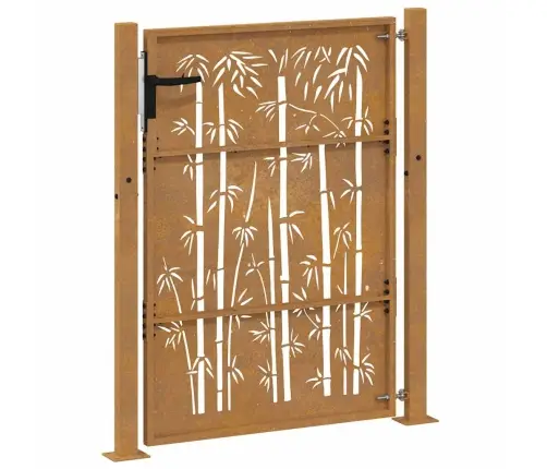Sodo Vartai, 100X150 cm Corten Plienas, Bambuko Dizainas