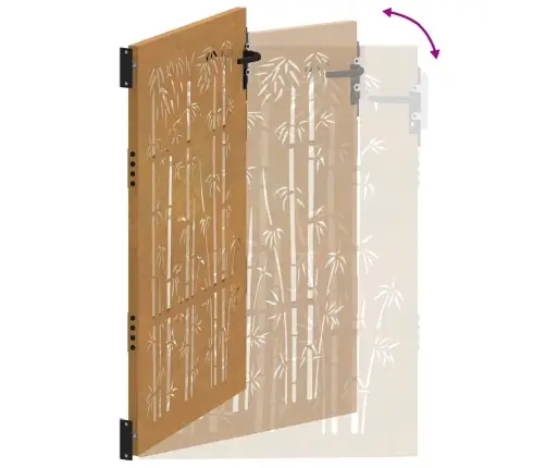 Sodo Vartai, 100X150 cm Corten Plienas, Bambuko Dizainas