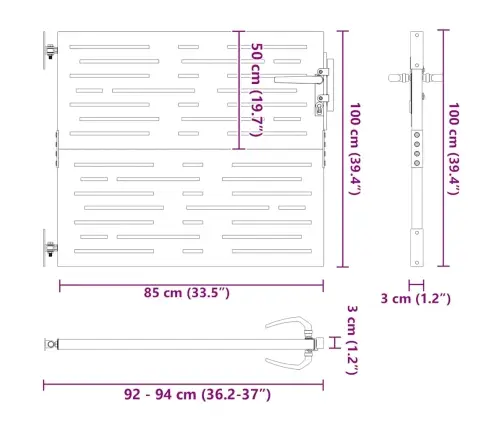 Dārza Vārti, 85X100 Cm, Tērauds Ar Rūsas Efektu Vidaxl