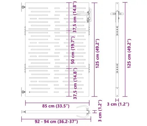 Dārza Vārti, 85X125 Cm, Tērauds Ar Rūsas Efektu Vidaxl