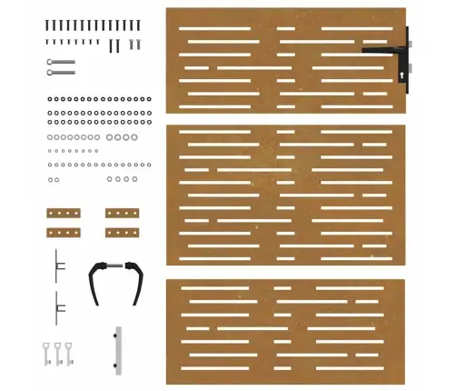 Sodo Vartai, 85X150cm Corten Plienas, Kvadratų Dizaino