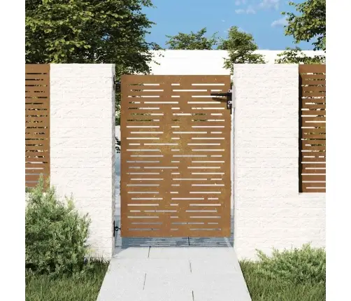 Sodo Vartai, 85X150cm Corten Plienas, Kvadratų Dizaino