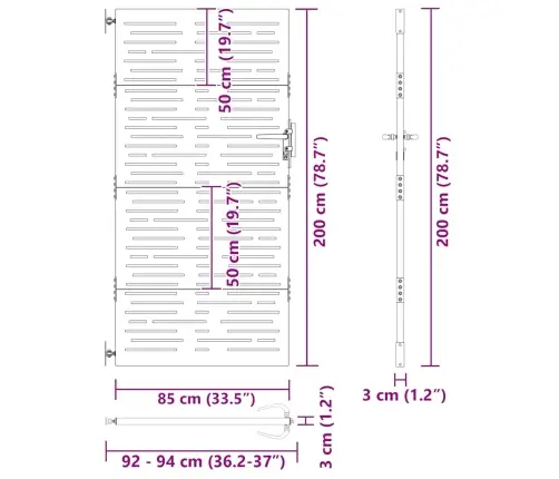 Dārza Vārti, 85X200 Cm, Tērauds Ar Rūsas Efektu Vidaxl