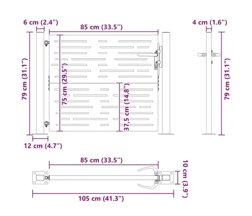 Dārza Vārti, 105X80 Cm, Tērauds Ar Rūsas Efektu Vidaxl