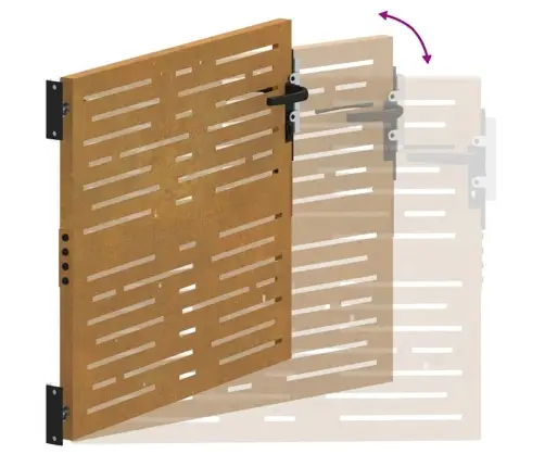 Sodo Vartai, 100X100 cm Corten Plienas, Kvadratinis Dizainas