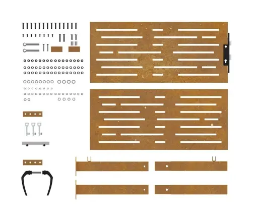 Sodo Vartai, 100X100 cm Corten Plienas, Kvadratinis Dizainas