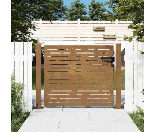 Sodo Vartai, 100X100 cm Corten Plienas, Kvadratinis Dizainas