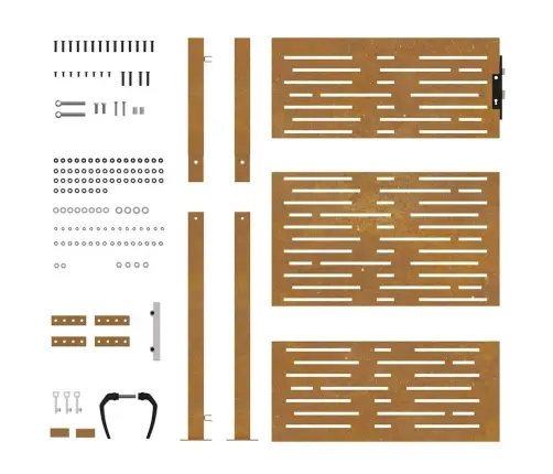 Sodo Vartai, 100X150 cm Corten Plienas, Kvadratinis Dizainas