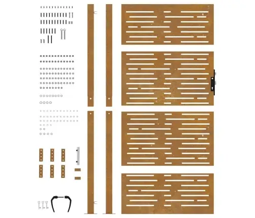 Dārza Vārti, 105X205 Cm, Tērauds Ar Rūsas Efektu Vidaxl