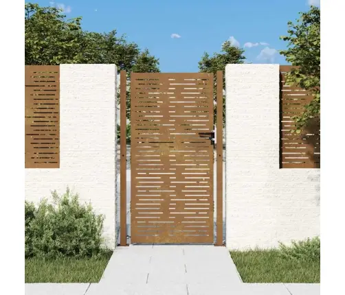 Dārza Vārti, 105X205 Cm, Tērauds Ar Rūsas Efektu Vidaxl