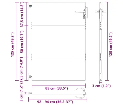 Dārza Vārti, 85X125 Cm, Tērauds Ar Rūsas Efektu Vidaxl