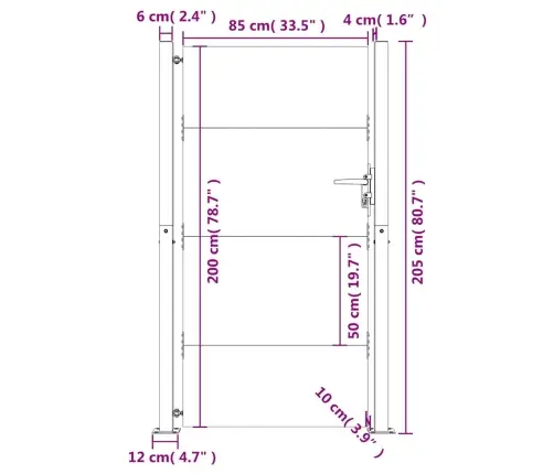 Dārza Vārti, 105X205 Cm, Tērauds Ar Rūsas Efektu Vidaxl