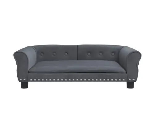 Gulta Suņiem, Tumši Pelēka, 95X55X30 Cm, Samts Vidaxl