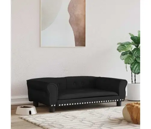 Gulta Suņiem, Melna, 95X55X30 Cm, Samts Vidaxl