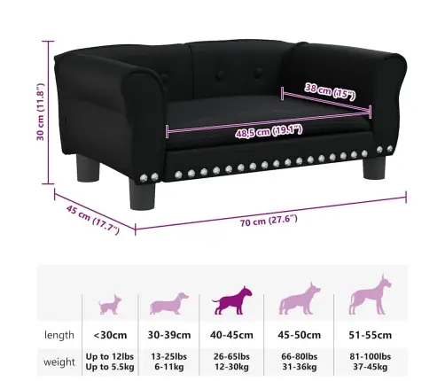 Koeradiivan, Must, 70 X 45 X 30 cm Kunstnahk