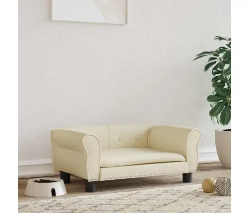 Gulta Suņiem, Krēmkrāsas, 70X45X30 Cm, Mākslīgā Āda Vidaxl