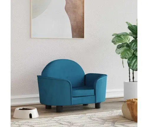 Lova Šunims, Mėlynos Spalvos, 66X40X45cm Aksomas