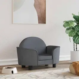 Gulta Suņiem, Tumši Pelēka, 66X40X45 Cm, Samts Vidaxl