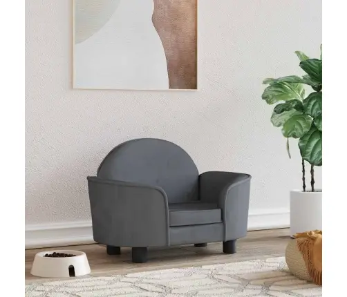 Gulta Suņiem, Tumši Pelēka, 66X40X45 Cm, Samts Vidaxl