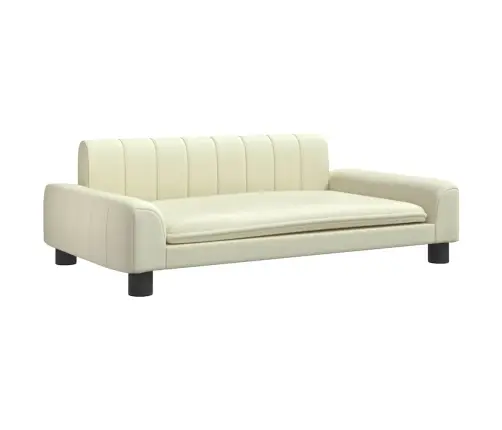 Lova Šunims, Kreminės Spalvos, 90X53X30cm Dirbtinė Oda