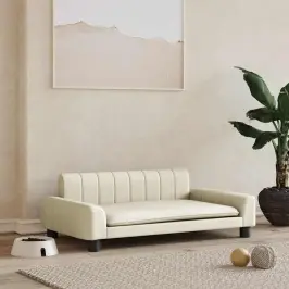 Lova Šunims, Kreminės Spalvos, 90X53X30cm Dirbtinė Oda