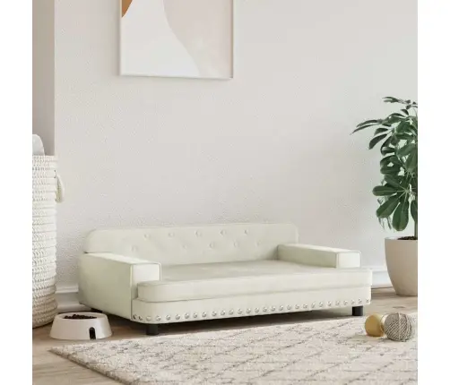 Gulta Suņiem, Krēmkrāsas, 90X53X30 Cm, Samts Vidaxl