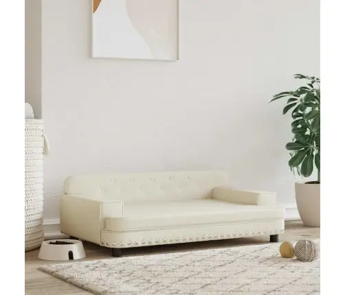 Gulta Suņiem, Bēša, 90X53X30 Cm, Mākslīgā Āda Vidaxl