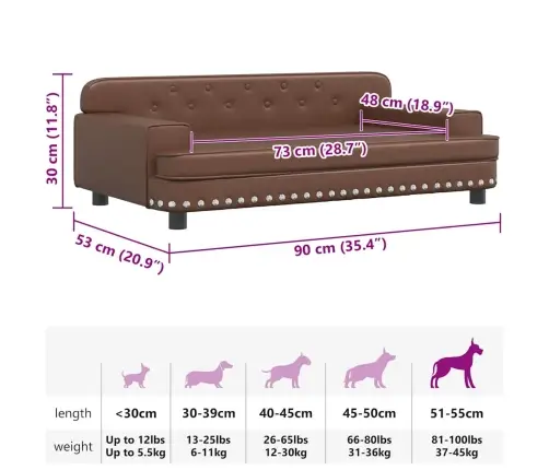 Koeradiivan, Pruun, 90 X 53 X 30 cm Kunstnahk