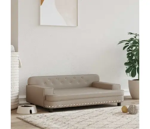 Gulta Suņiem, Kapučīno, 90X53X30 Cm, Mākslīgā Āda Vidaxl