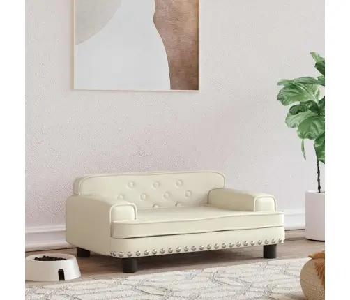 Lova Šunims, Kreminės Spalvos, 70X45X30cm Dirbtinė Oda