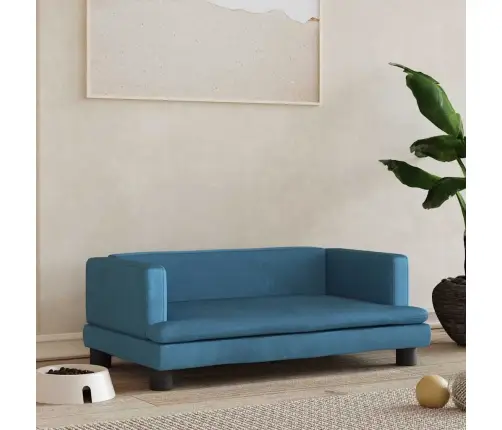 Gulta Suņiem, Zila, 80X45X30 Cm, Samts Vidaxl