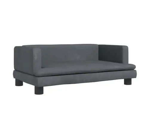 Gulta Suņiem, Tumši Pelēka, 80X45X30 Cm, Samts Vidaxl