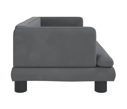 Gulta Suņiem, Tumši Pelēka, 80X45X30 Cm, Samts Vidaxl