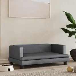 Gulta Suņiem, Tumši Pelēka, 80X45X30 Cm, Samts Vidaxl