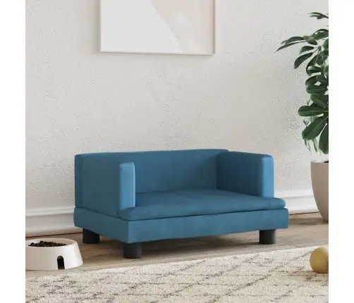 Gulta Suņiem, Zila, 60X40X30 Cm, Samts Vidaxl