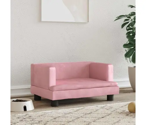 Gulta Suņiem, Rozā, 60X40X30 Cm, Samts Vidaxl