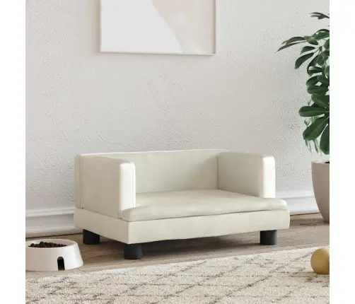 Lova Šunims, Kreminės Spalvos, 60X40X30cm Aksomas