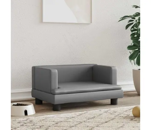 Lova Šunims, Pilkos Spalvos, 60X40X30cm Dirbtinė Oda