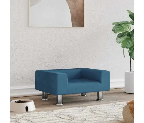 Gulta Suņiem, Zila, 50X40X26,5 Cm, Samts Vidaxl